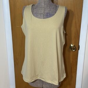 Christopher & Banks Womens XL Gold Shimmer Sleeveless Blouse Stretchy